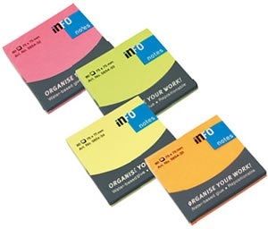 Selfstick Notes Brilliant 75 x 75mm - Assorted Bright