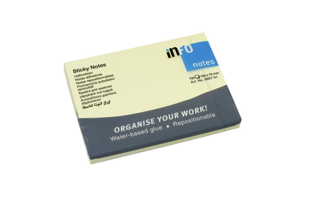 Info Sticky Notes 100 x 75mm - Yellow