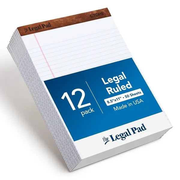 Writing Pad 8.5" x 11" - White (Pack of 12)