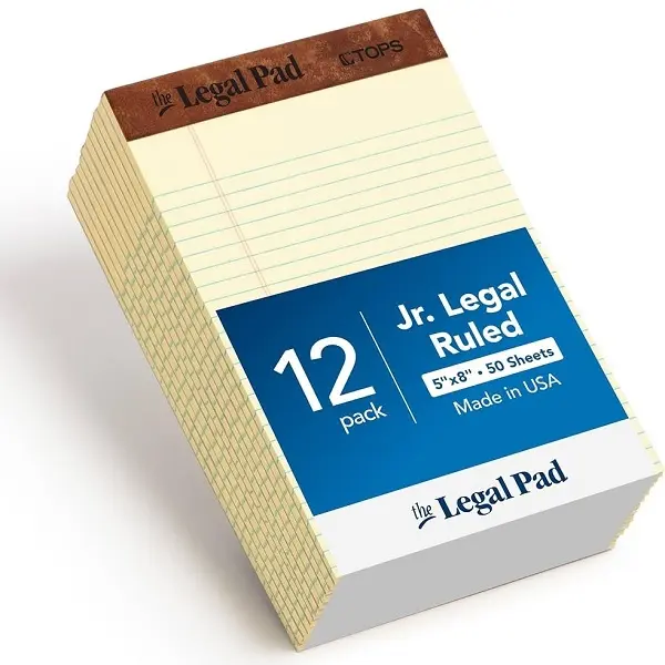 Writing Pad 5" x 8" - Yellow (Pack of 12)
