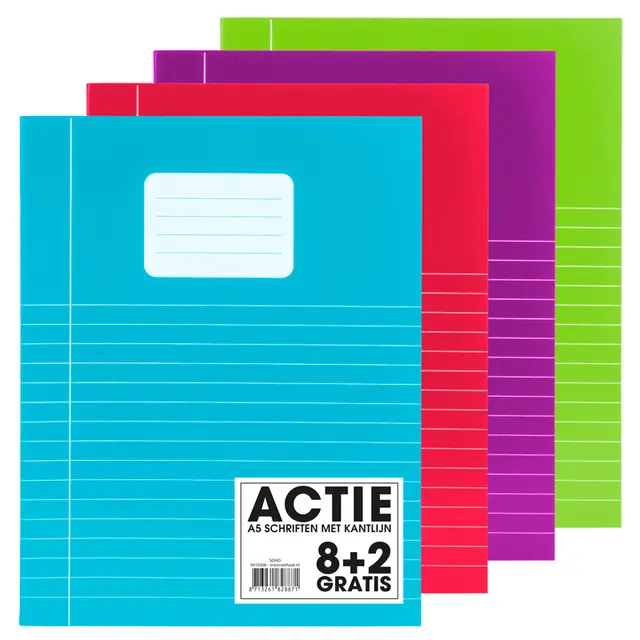 Ruled A5 School Notebooks - Assorted Trendy Colors (Pack of 10)
