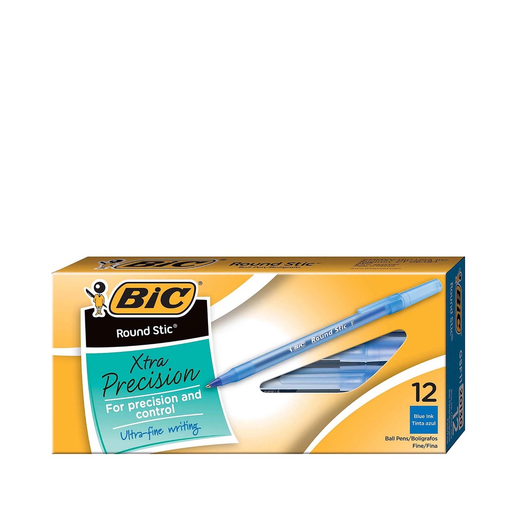 Ballpoint Pen Round Stic Fine - Blue (Pack of 12)