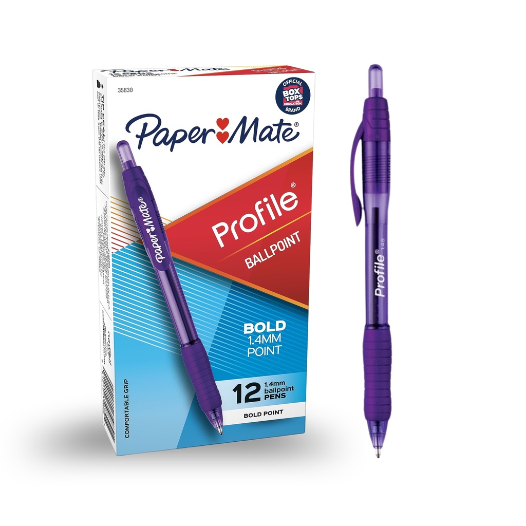 Ballpoint Pen Papermate Profile - Purple (Pack of 12)