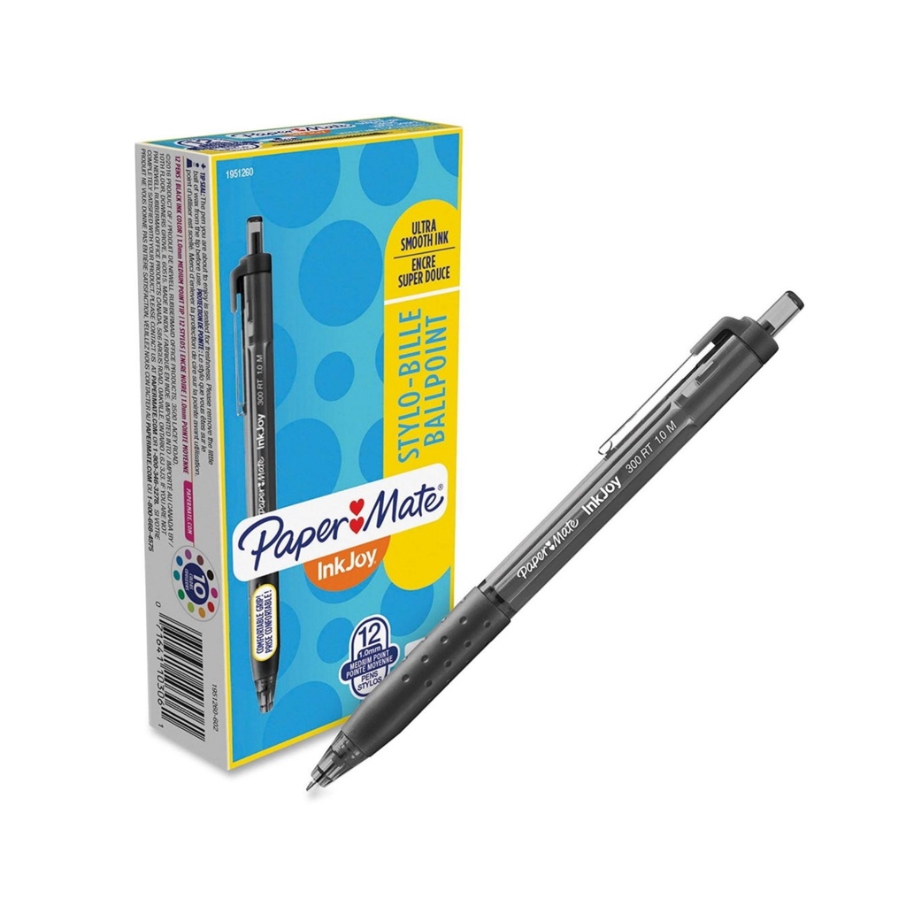 Ballpoint Pen Inkjoy 300RT Medium - Black (Pack of 12)