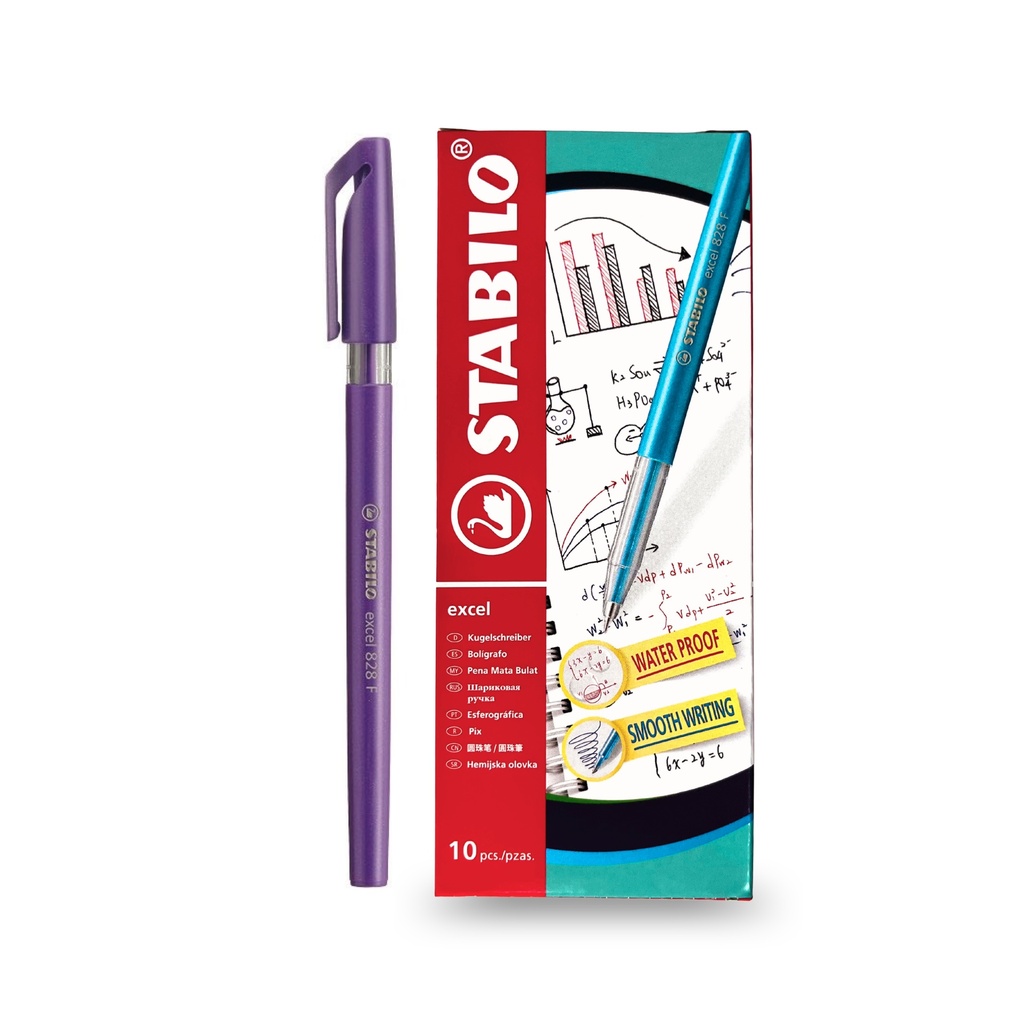 Ballpoint Pen Excel 828 Fine - Violet (Pack of 10)