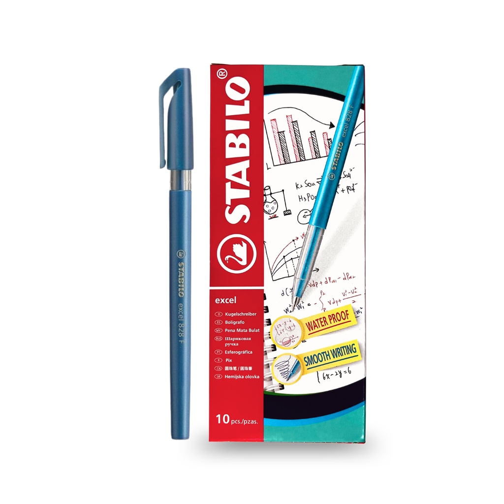 Ballpoint Pen Excel 828 Fine - Blue (Pack of 10)