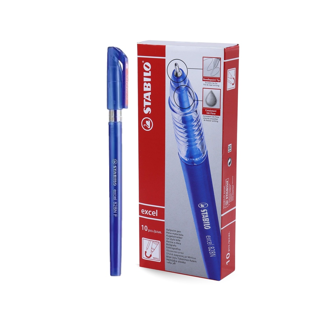 Ballpoint Pen Excel 828 NF - Blue (Pack of 10)