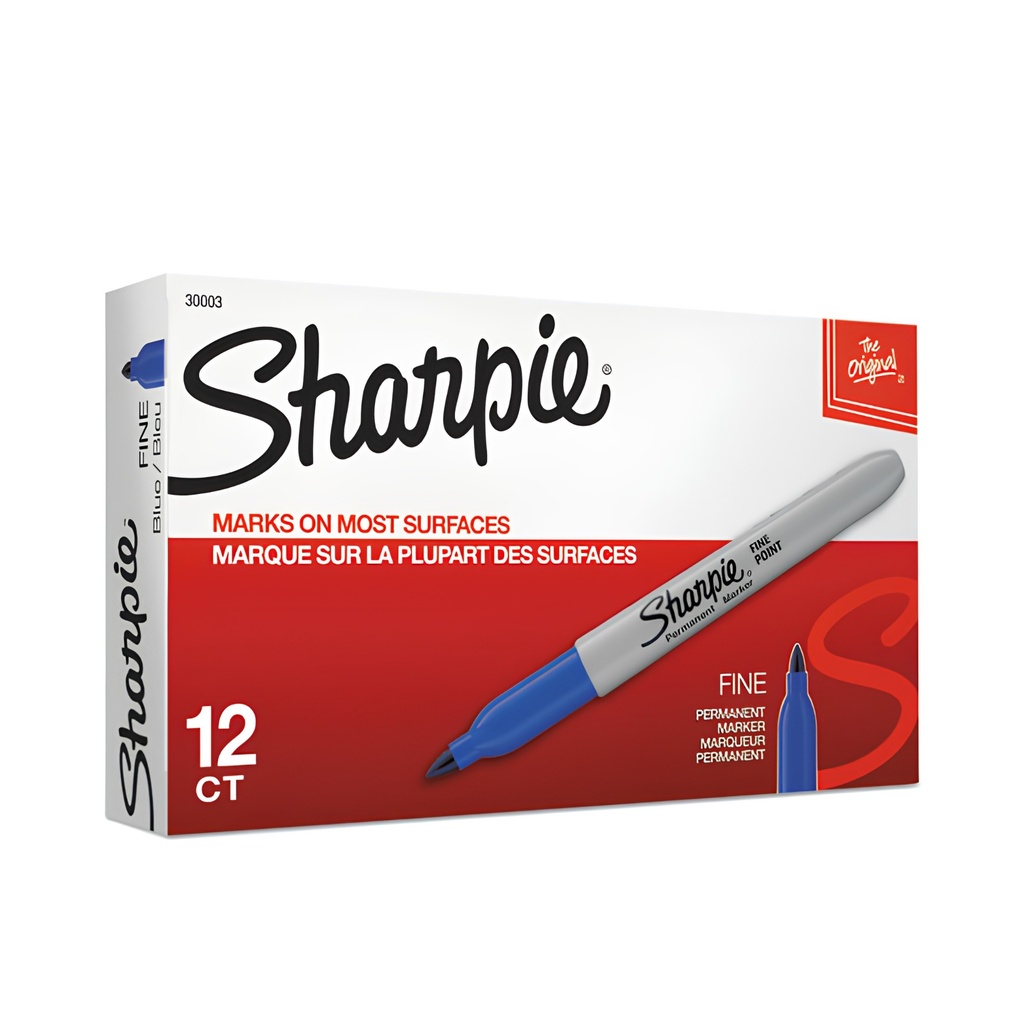 Sharpie Permanent Marker Fine - Blue (Pack of 12)