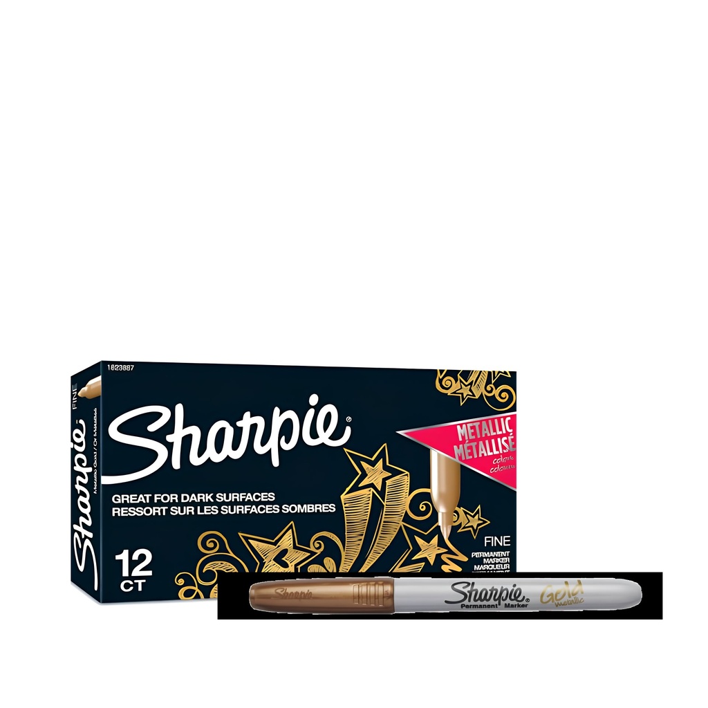 Sharpie Permanent Marker Fine - Gold Metallic (Pack of 12)