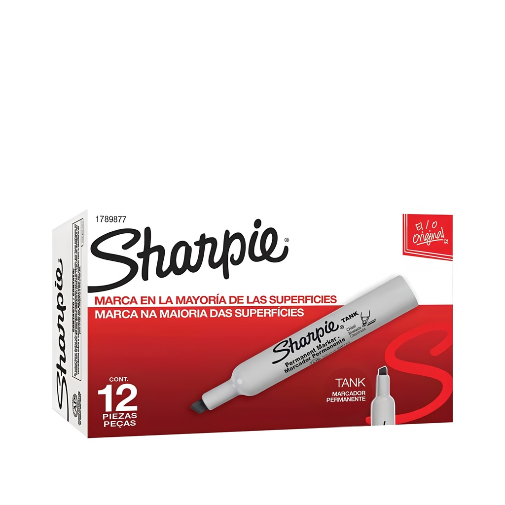 Sharpie Tank Permanent Marker - Chisel Black (Pack of 12)