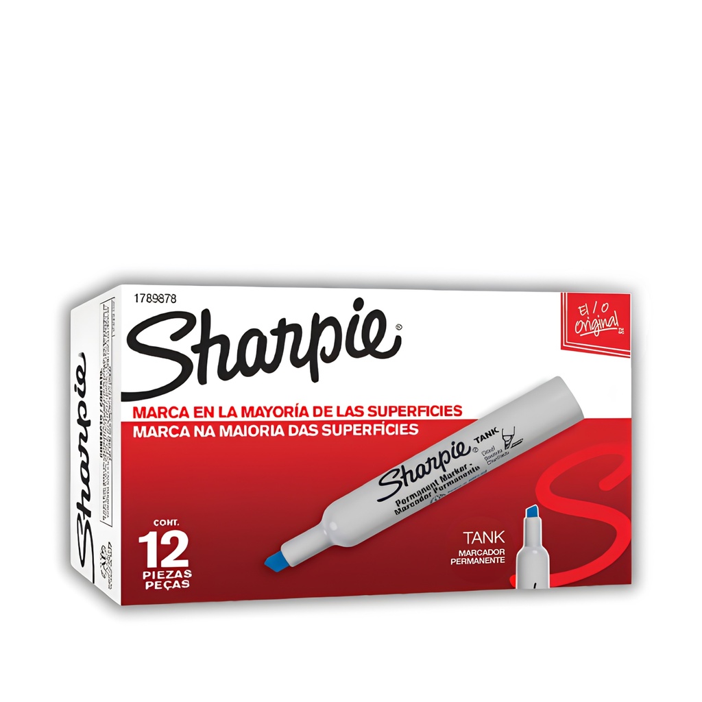 Sharpie Tank Permanent Marker - Chisel Blue (Pack of 12)