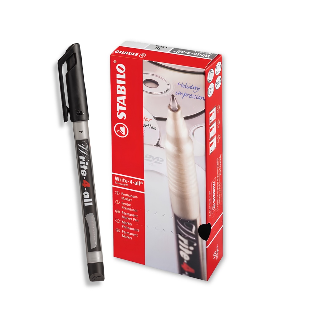 Write-4-All Permanent Marker Fine - Black (Pack of 10)