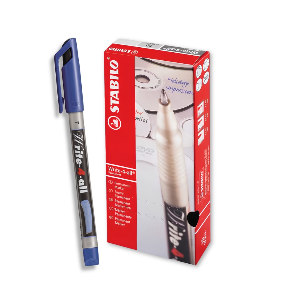 Write-4-All Permanent Marker Fine - Blue (Pack of 10)