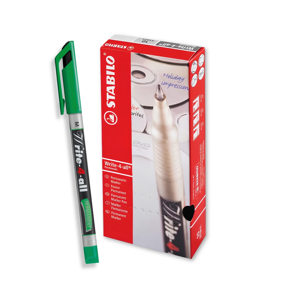 Write-4-All Permanent Marker Medium - Green (Pack of 10)