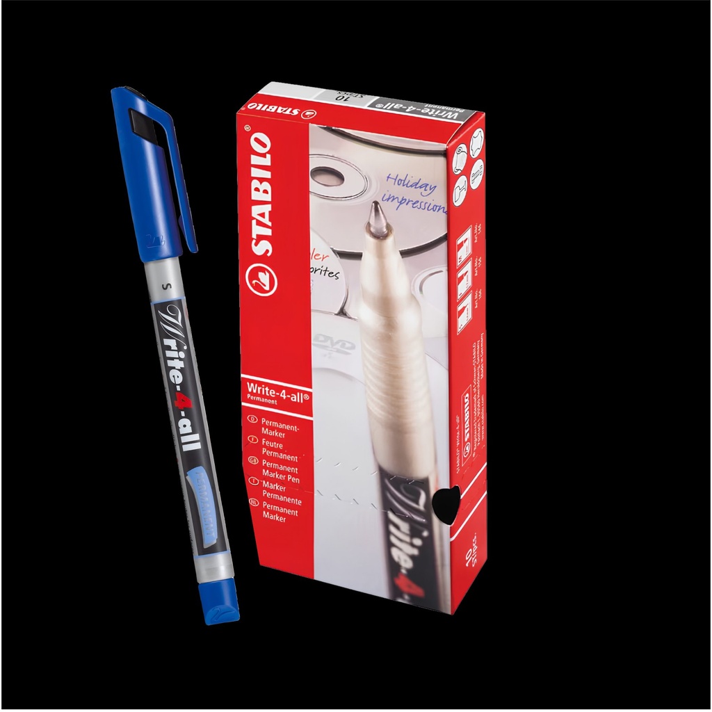 Write-4-All Permanent Marker Superfine - Blue (Pack of 10)