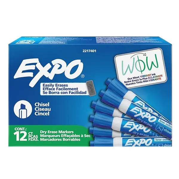 Expo Dry Erase Marker - Chisel Blue (Pack of 12)