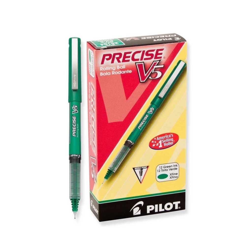 Pilot Precise V5 Rolling Ball - Green (Pack of 12)