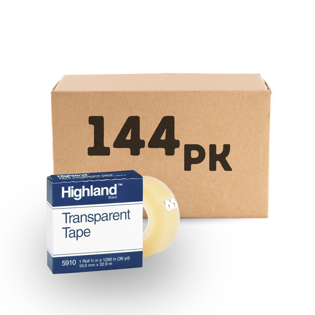 Highland Transparent Tape 3/4" (Pack of 144)
