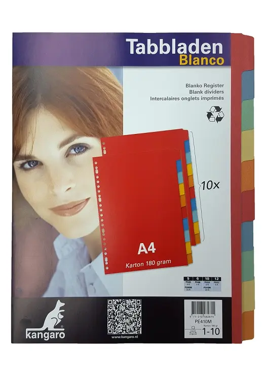 A4 Carton Index Divider - 10 Tabs (Pack of 25)