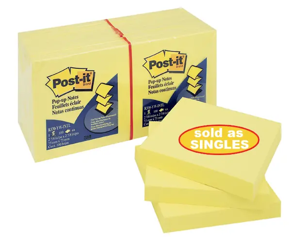 Pop Up Notes - Yellow (Pack of 12)