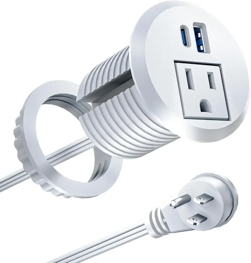 Recessed Power Grommet 20W - White
