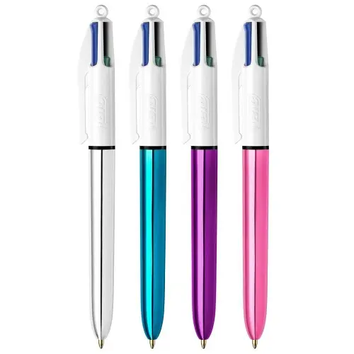 Ballpoint Pen BIC 4 Colors Shine Assorted