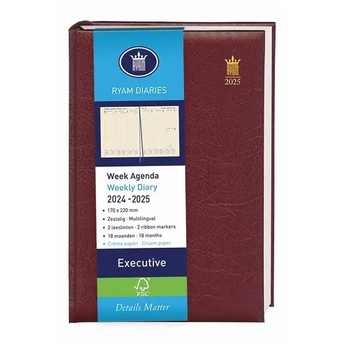 Ryam Exec. 8044 Mundior Agenda Burgundy
