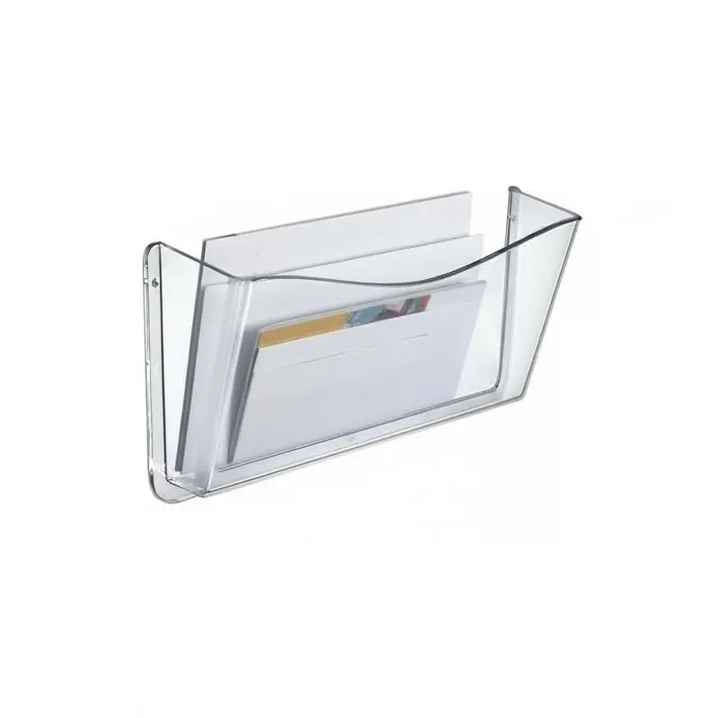 Azar Letter Size Wall Mount File Holder - Clear