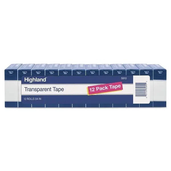 Highland Transparent Tape 3/4" (Pack of 12)