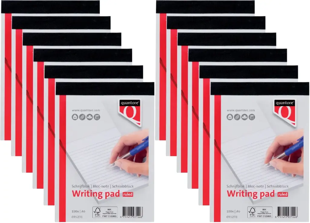 Ruled A6 Writing Pad Quantore (Pack of 12)