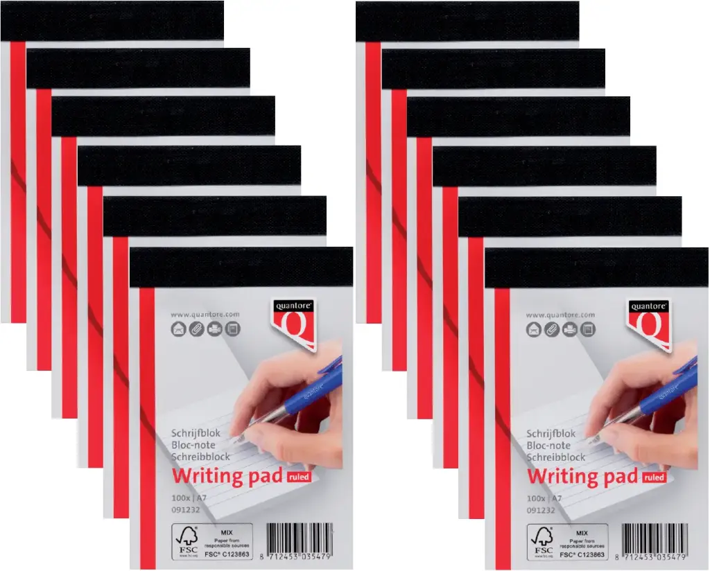Ruled A7 Writing Pad Quantore (Pack of 12)
