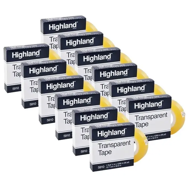 Highland Transparent Tape 1/2"  (Pack of 12)