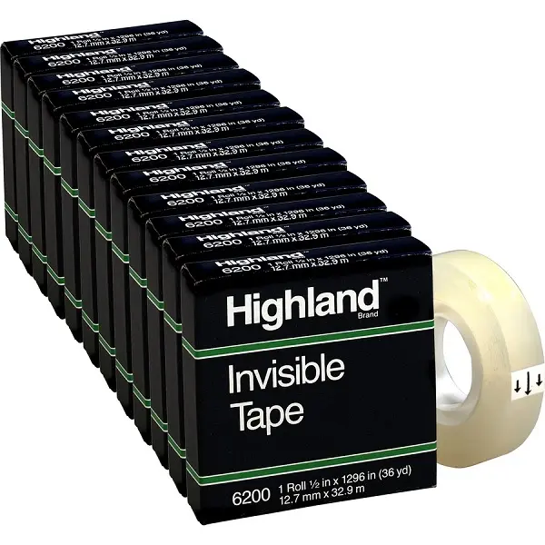 Highland Invisible Tape 1/2"  (Pack of 12)