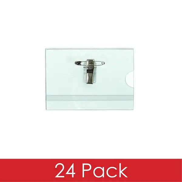 Badge with Clip and Pin 40 X 75mm (Pack of 24)