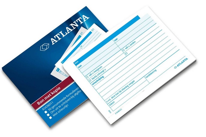Atlanta Receipt Book A6 Dutch Text (50 Pages - 3 Ply)