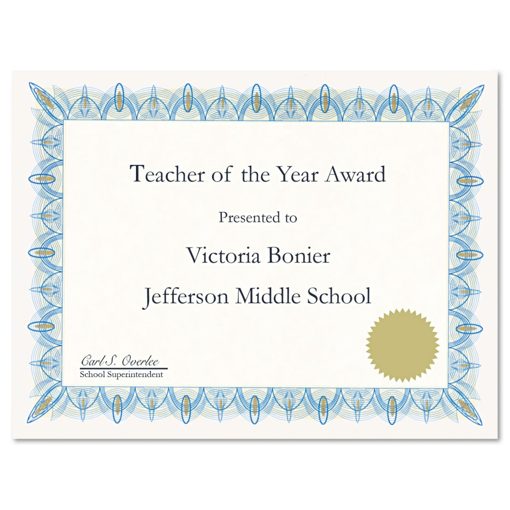 Certificates Letter Size Blue 25 pack 