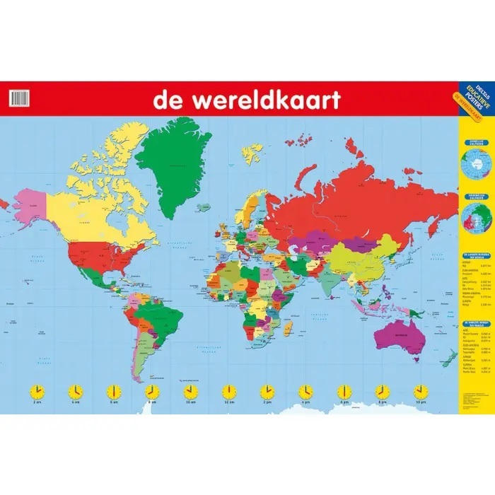 Educational Poster De Wereldkaart 