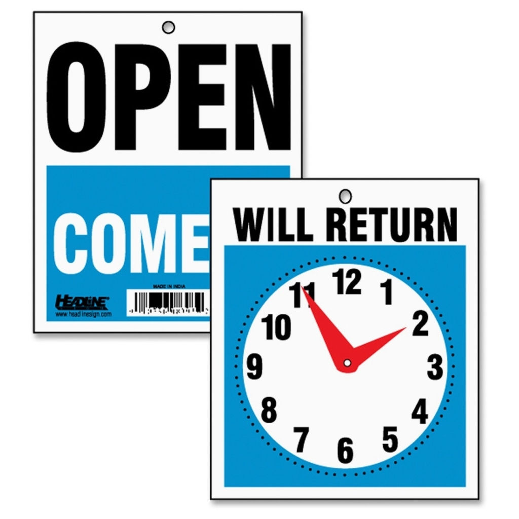 Open/Will Return Sign 7.5"x9"