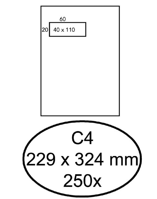 White Window-Left Envelope 229 x 324mm