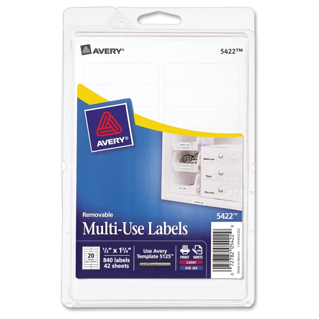 Avery 5422 Multi-Use Labels 1/2" x 1 3/4" - White