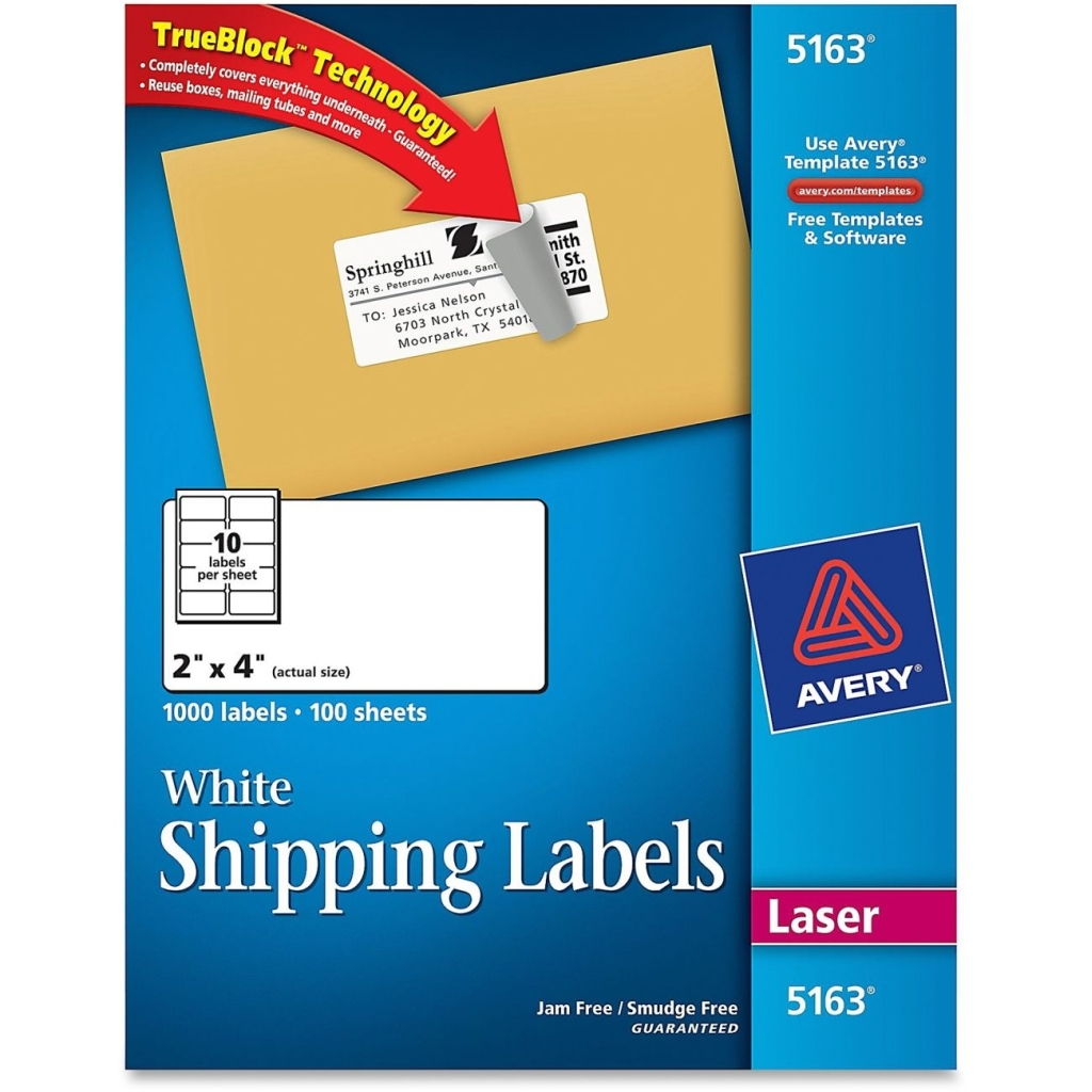 Avery 5163 White Shipping Labels 2" x 4" 