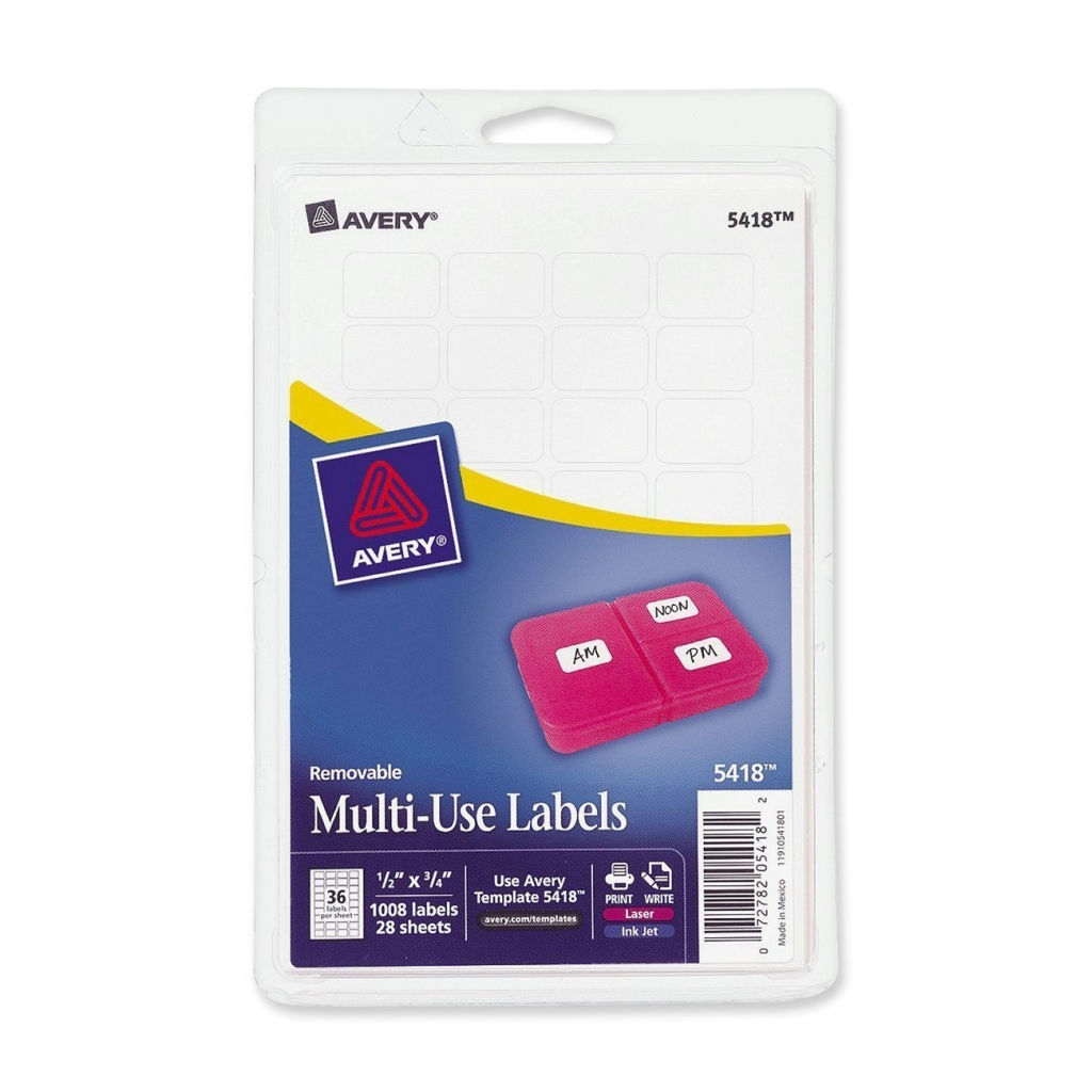 Avery 5418 Multi-Use Labels 1/2" x 3/4" - White 