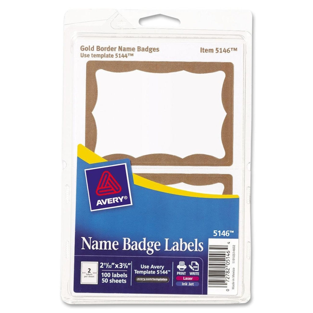Avery 5146 Name Badge Label - Gold
