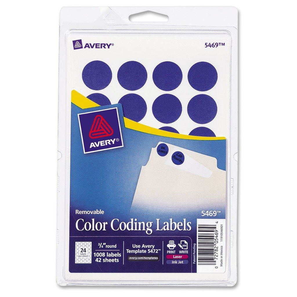 Color Coding Labels 5469 Dark Blue - 3/4" Round
