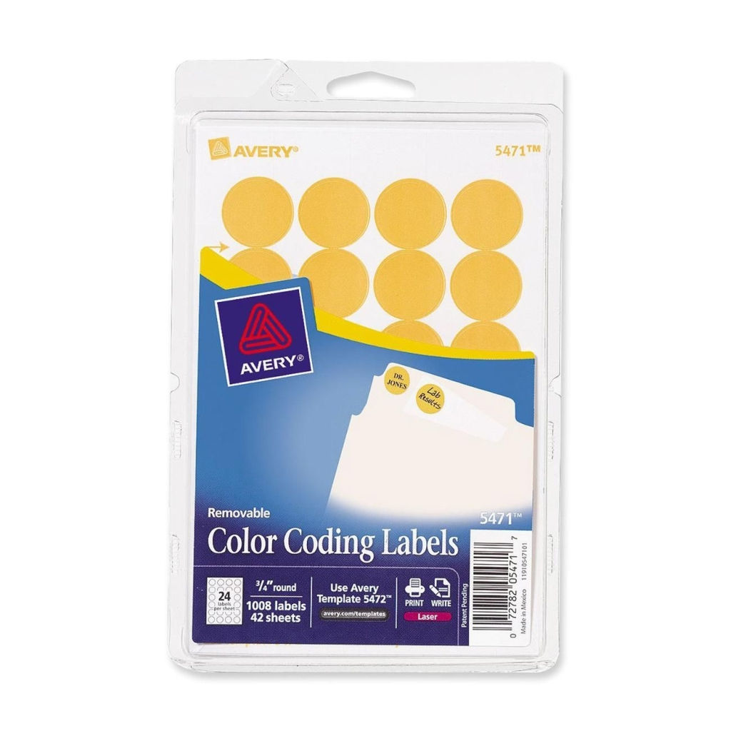 Color Coding Labels 5471 Neon Orange - 3/4" Round