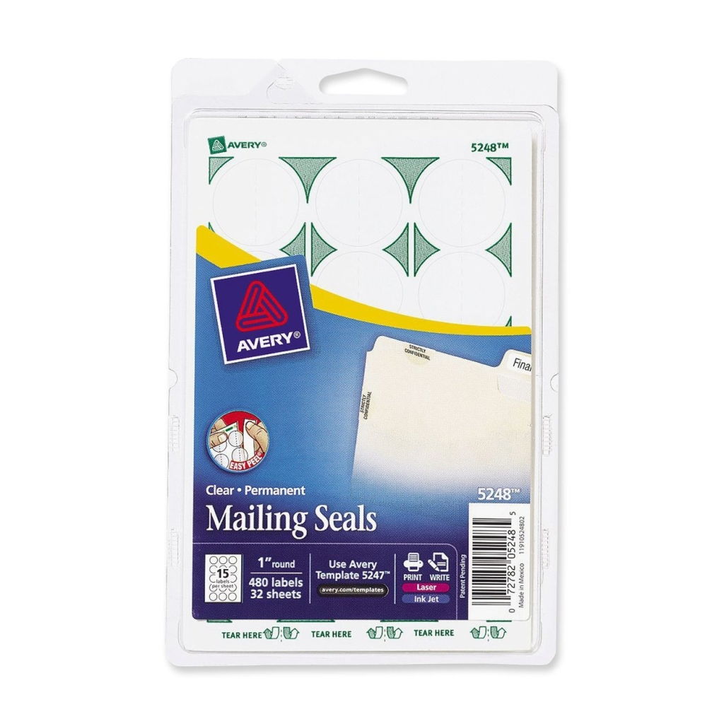 Permanent Clear Mailing Seals - 1" Round