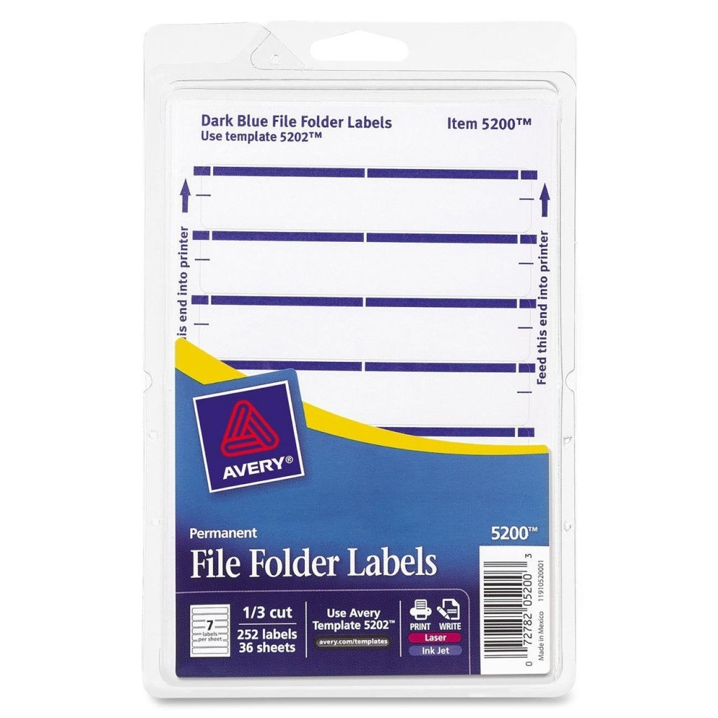 File Folder Labels - Dark Blue