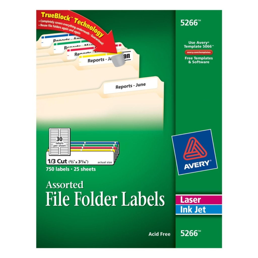 Avery 5266 File Folder Labels 2/3" x 3 7/16" 