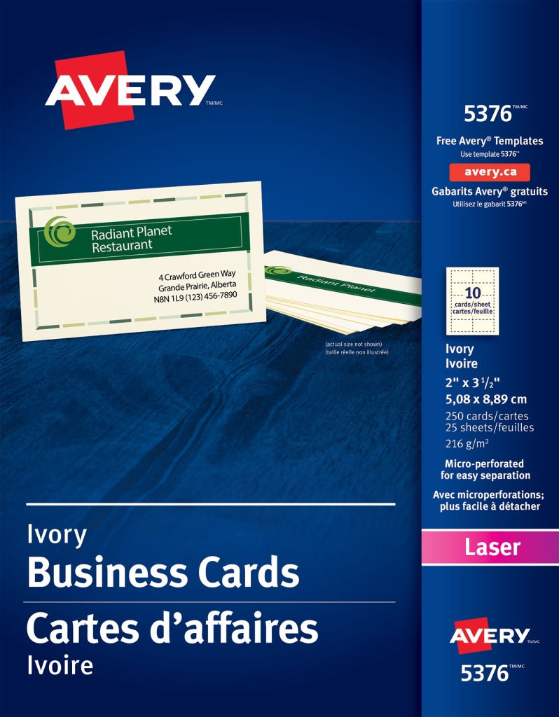 Avery 5376 Two Sided Printable Business Cards - Ivory 