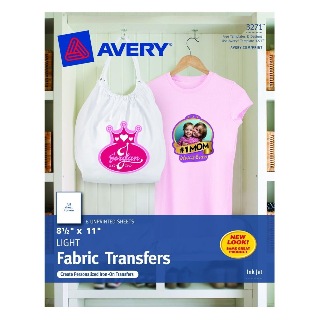 Avery 3271  Light Colored T-Shirt Transfer Sheets 8 1/2" x 11" 